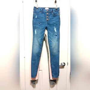 3pc Pre-owned Jordache girl's skinny jeans with adjustable waist/ Size: 14